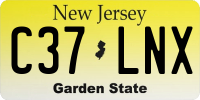 NJ license plate C37LNX