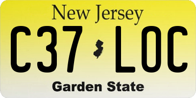 NJ license plate C37LOC