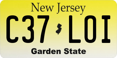 NJ license plate C37LOI