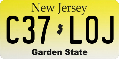 NJ license plate C37LOJ