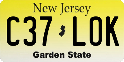 NJ license plate C37LOK
