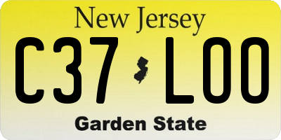 NJ license plate C37LOO