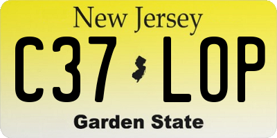 NJ license plate C37LOP