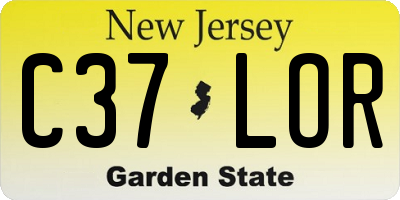 NJ license plate C37LOR