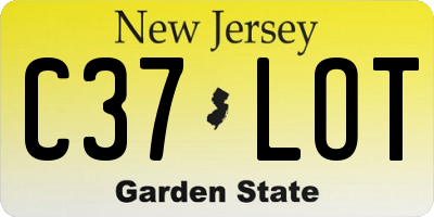 NJ license plate C37LOT