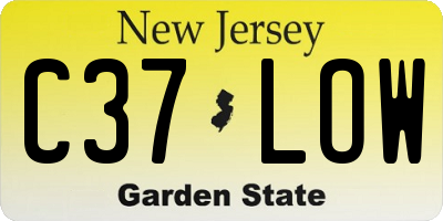 NJ license plate C37LOW