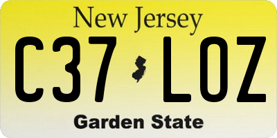 NJ license plate C37LOZ