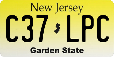 NJ license plate C37LPC