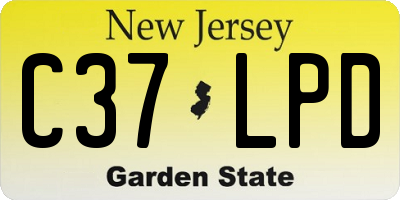 NJ license plate C37LPD