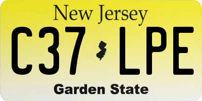 NJ license plate C37LPE
