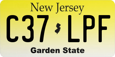 NJ license plate C37LPF