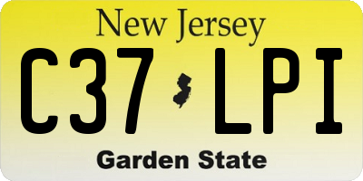 NJ license plate C37LPI