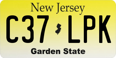 NJ license plate C37LPK
