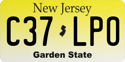 NJ license plate C37LPO