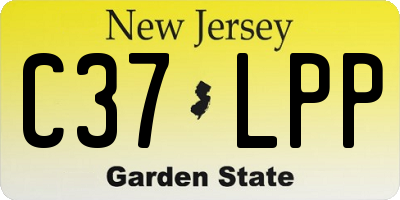NJ license plate C37LPP