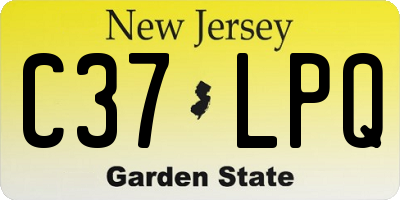 NJ license plate C37LPQ