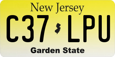 NJ license plate C37LPU