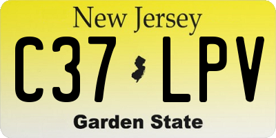 NJ license plate C37LPV