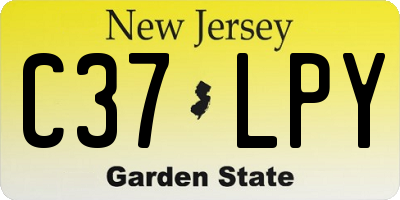 NJ license plate C37LPY