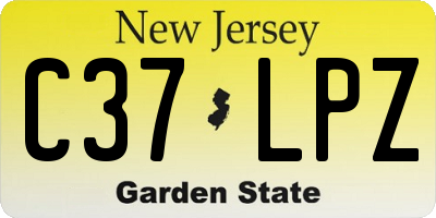 NJ license plate C37LPZ