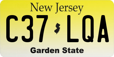 NJ license plate C37LQA