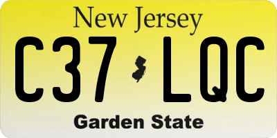 NJ license plate C37LQC