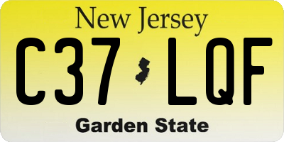 NJ license plate C37LQF