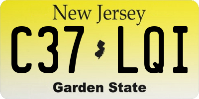 NJ license plate C37LQI