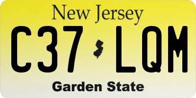 NJ license plate C37LQM