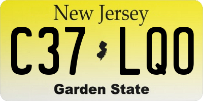 NJ license plate C37LQO