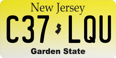 NJ license plate C37LQU