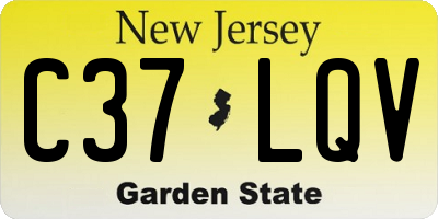 NJ license plate C37LQV