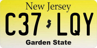 NJ license plate C37LQY
