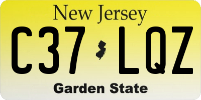 NJ license plate C37LQZ