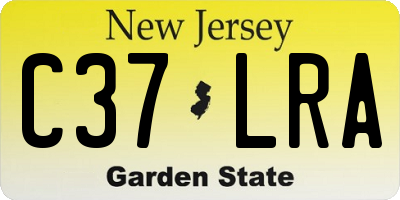 NJ license plate C37LRA