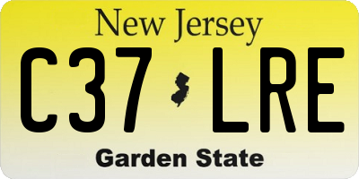NJ license plate C37LRE