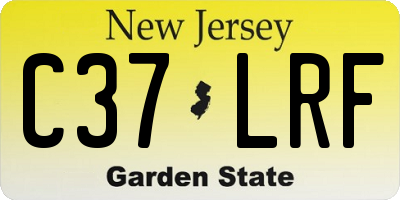 NJ license plate C37LRF