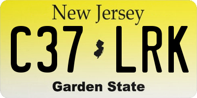 NJ license plate C37LRK