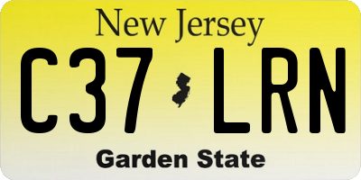 NJ license plate C37LRN