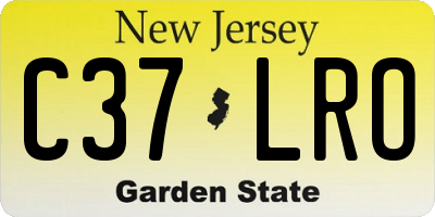 NJ license plate C37LRO