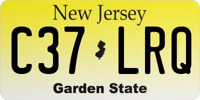 NJ license plate C37LRQ