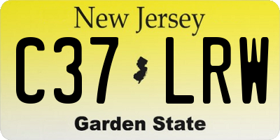 NJ license plate C37LRW