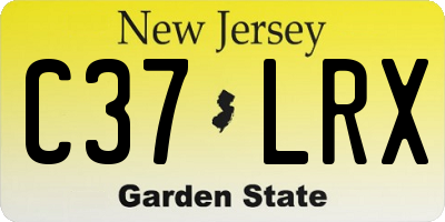 NJ license plate C37LRX