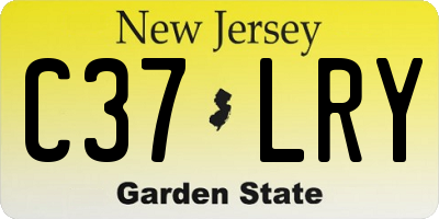 NJ license plate C37LRY