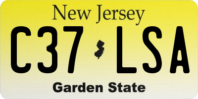 NJ license plate C37LSA