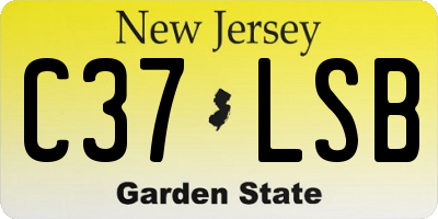 NJ license plate C37LSB