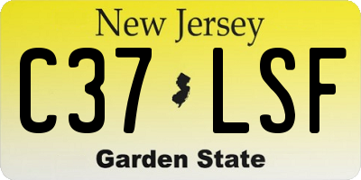 NJ license plate C37LSF