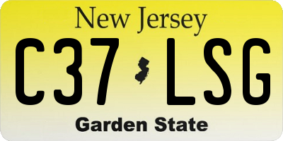 NJ license plate C37LSG