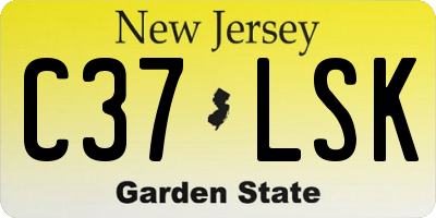 NJ license plate C37LSK