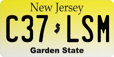 NJ license plate C37LSM